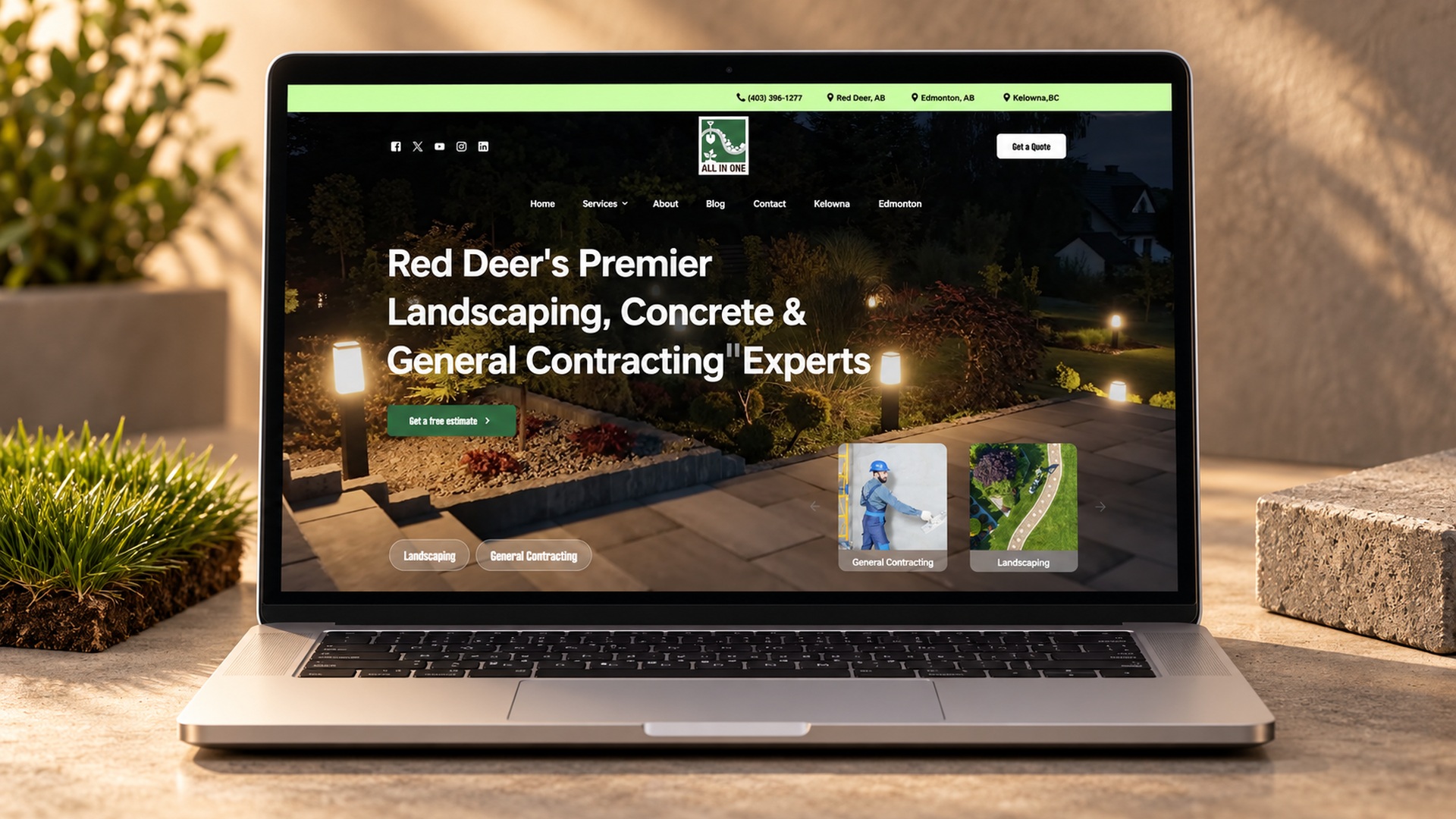 All in One — Red Deer — art-directed project mockup