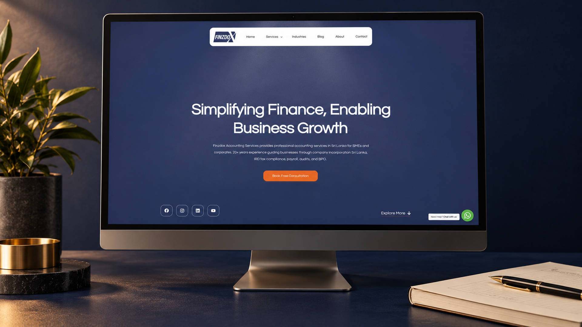 Finzdox Accounting — art-directed project mockup