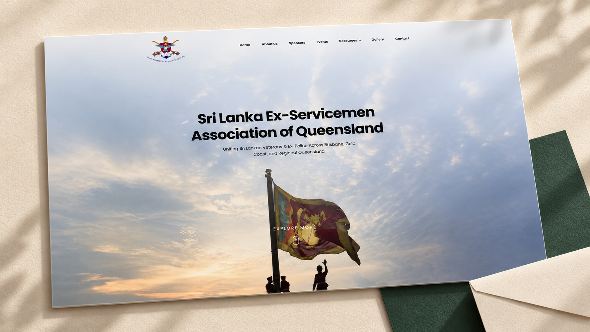 Sri Lanka Ex-Servicemen Association of Queensland — art-directed project mockup