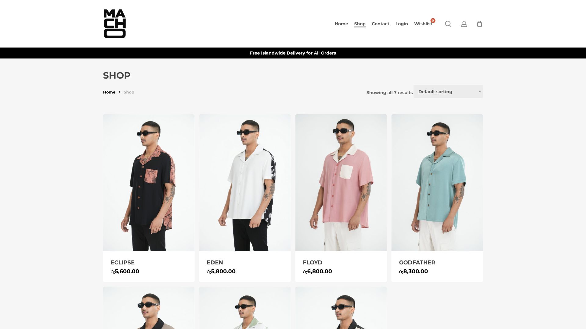 Macho Clothing — Collection shopping